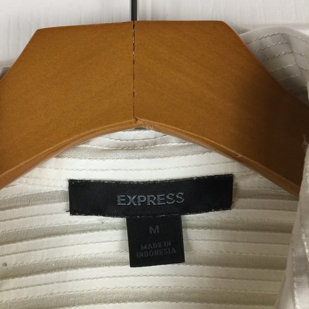 Express Medium Button Down Shimmer Thread Top - image 3